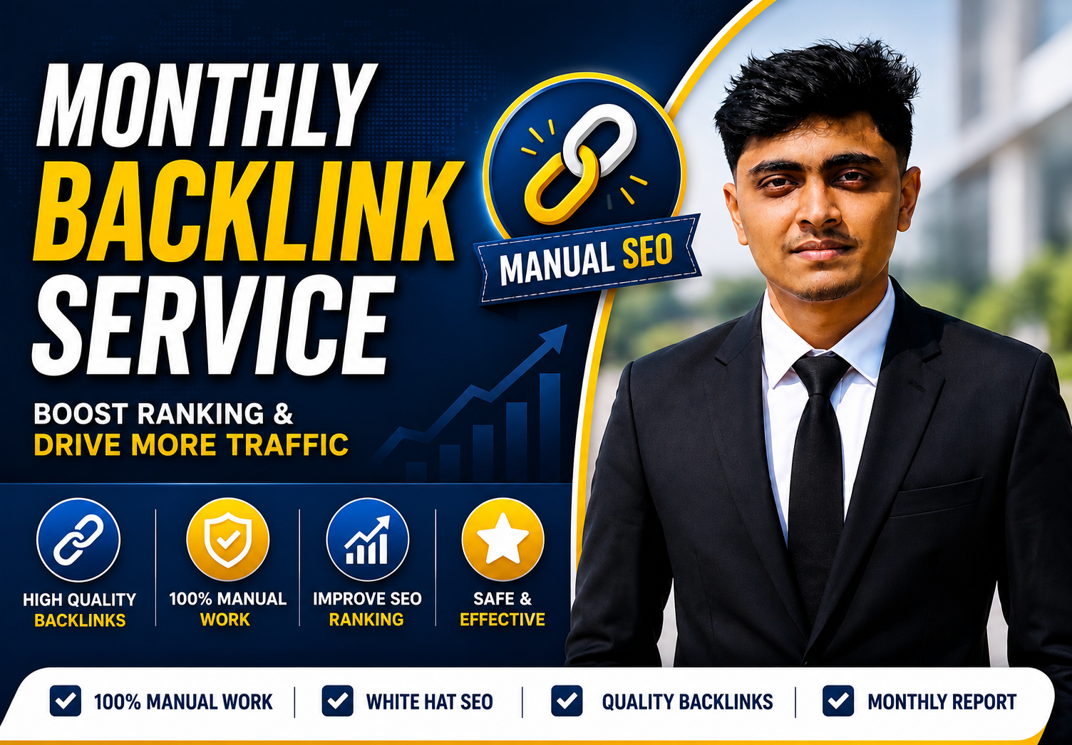 Provide Monthly White Hat Manual SEO Backlinks for Long-Term Rankings