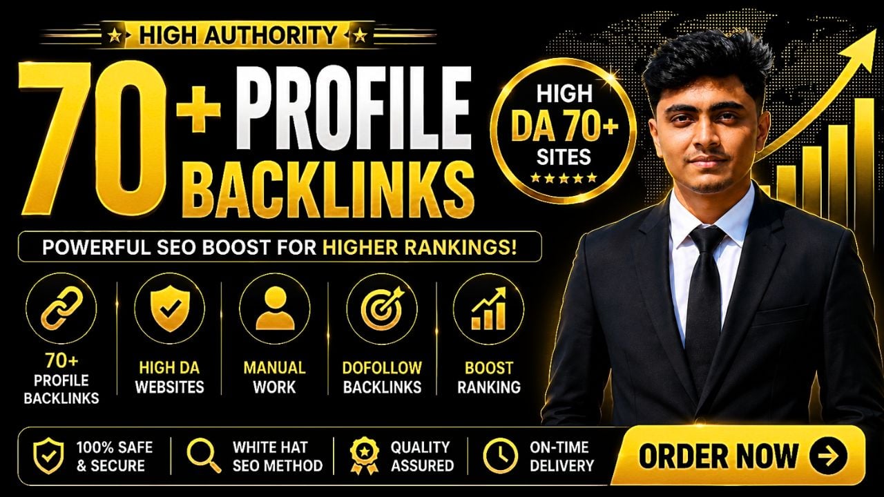 Build 75 High Authority Profile Backlinks Manually for SEO, Google Ranking & Traffic