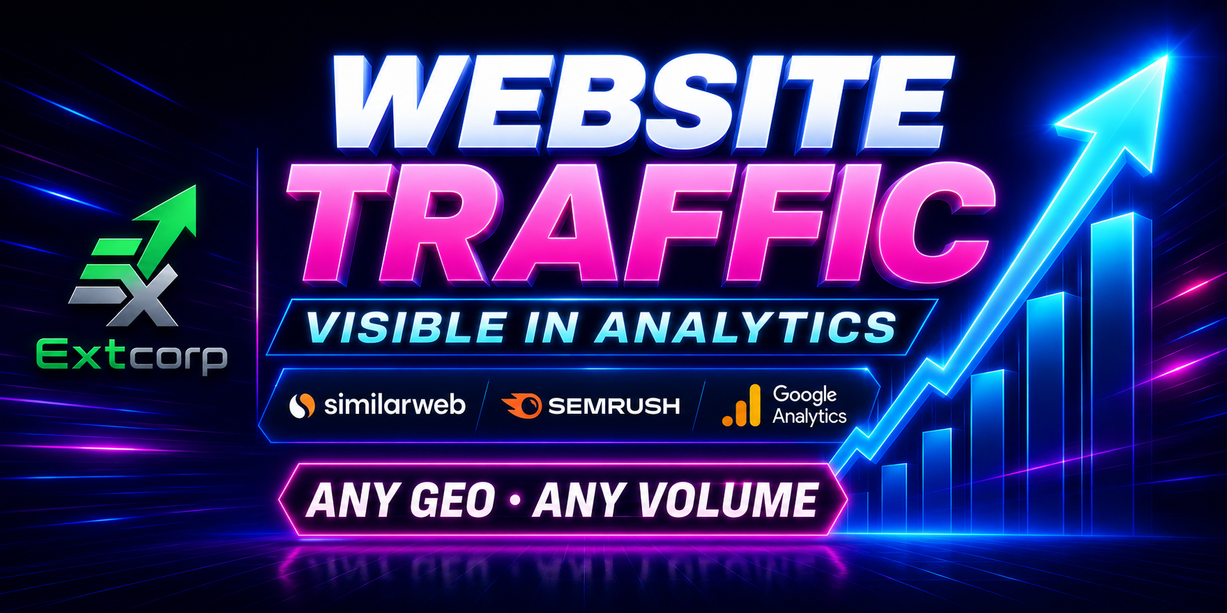 I Will Deliver Any Volume of Website Traffic for Similarweb, Semrush & Google Analytics in Any GEO