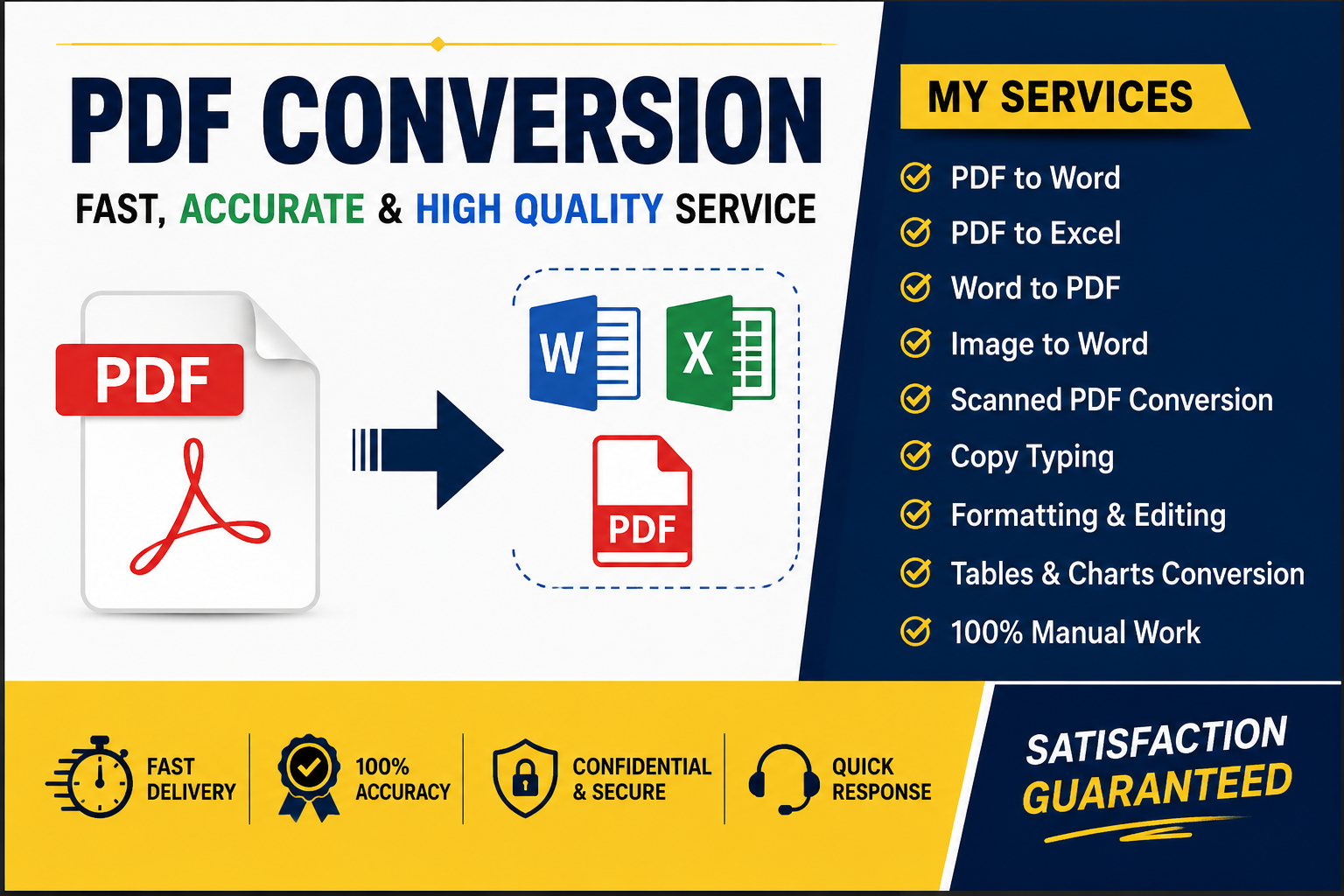 I Will Convert PDF to Word, Excel or Editable Format...