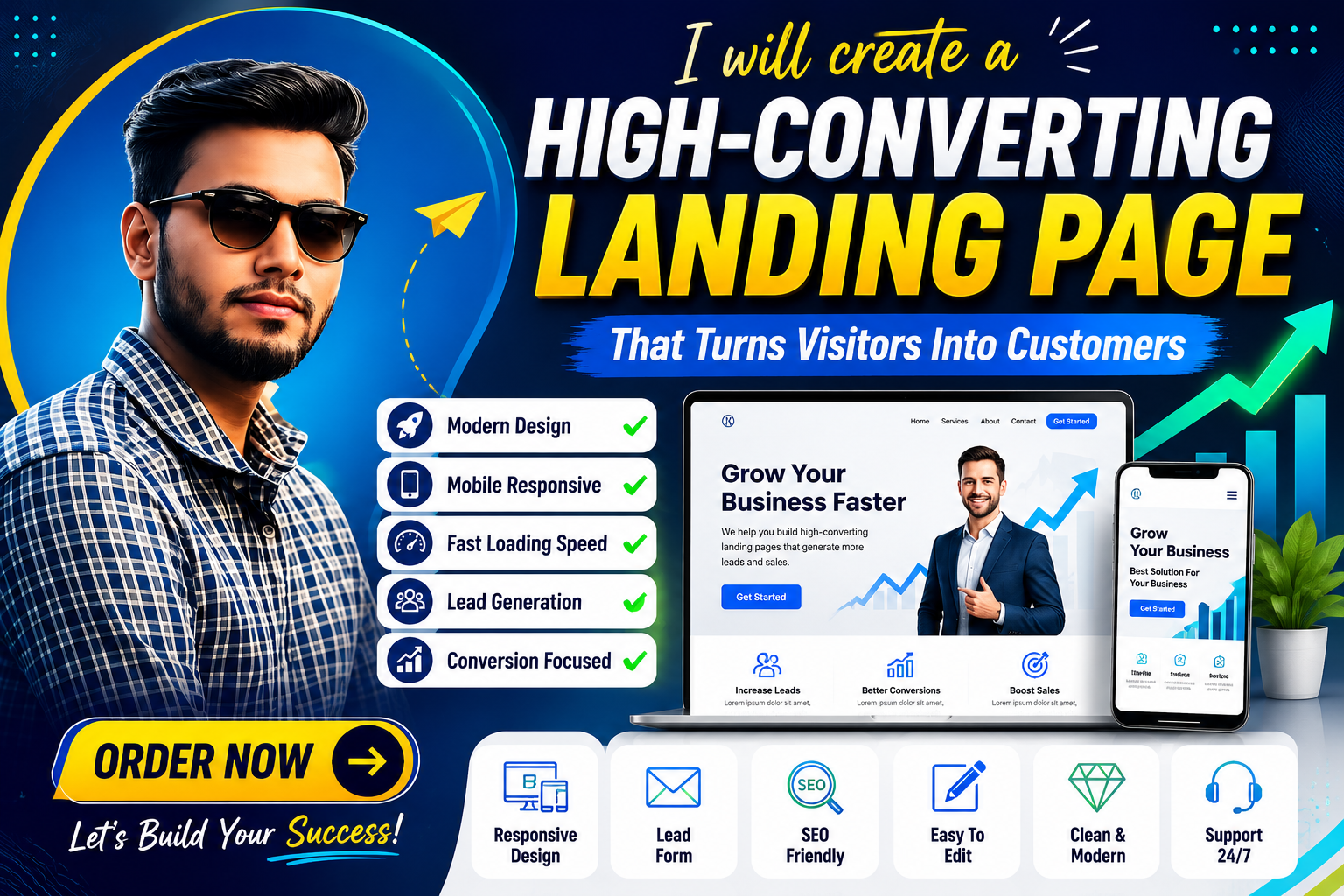 I will build a modern responsive SEO friendly WordPre...
