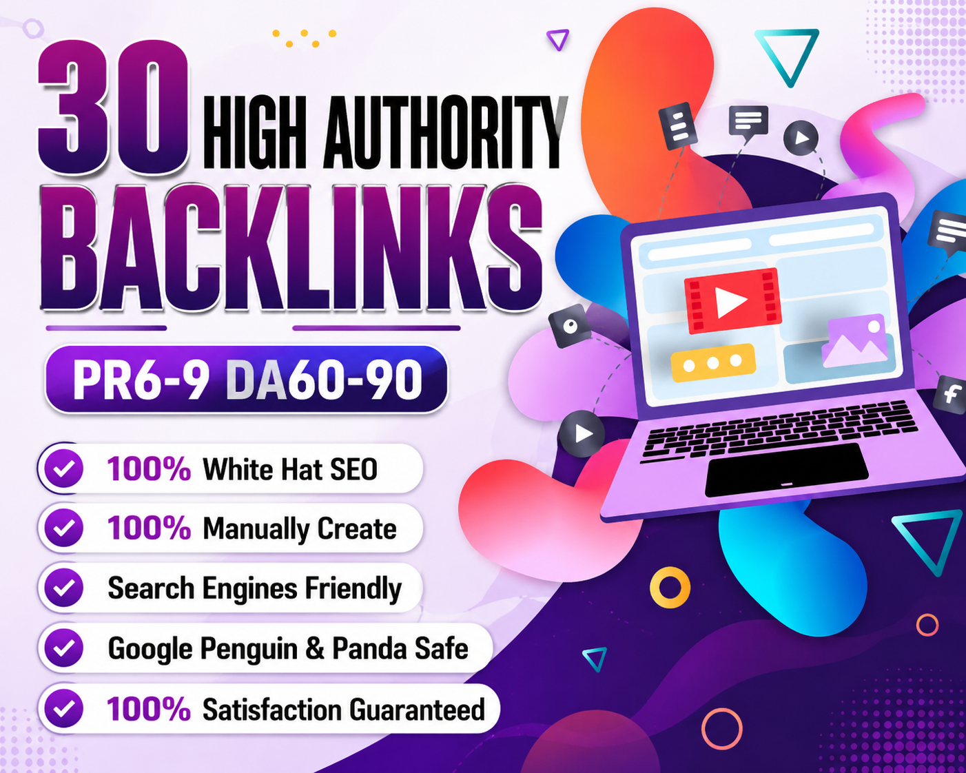 30 High DA White Hat SEO Backlinks from Unique Authority Domains
