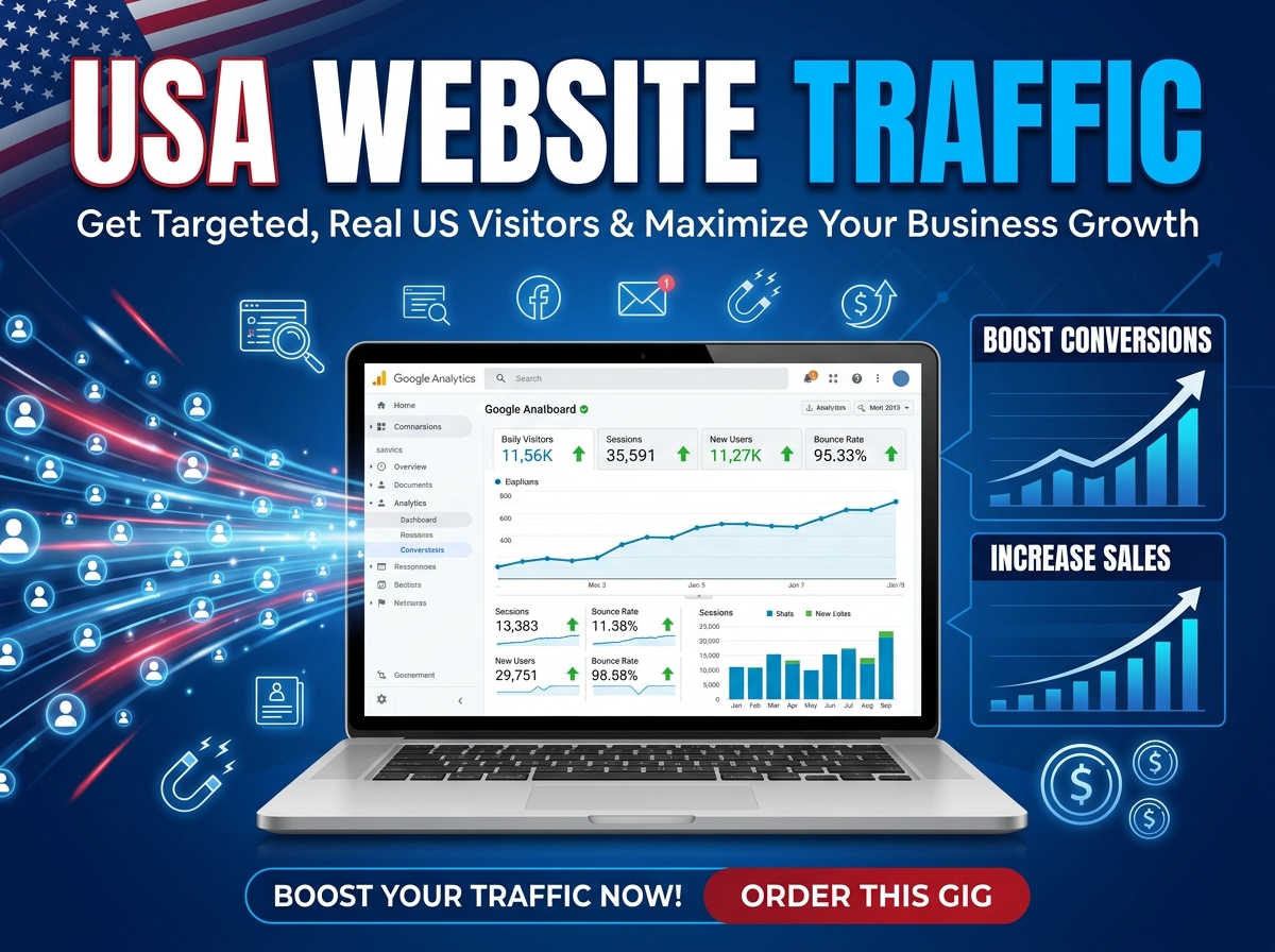 10,000 Organic Website Traffic from USA, UK, Austra...