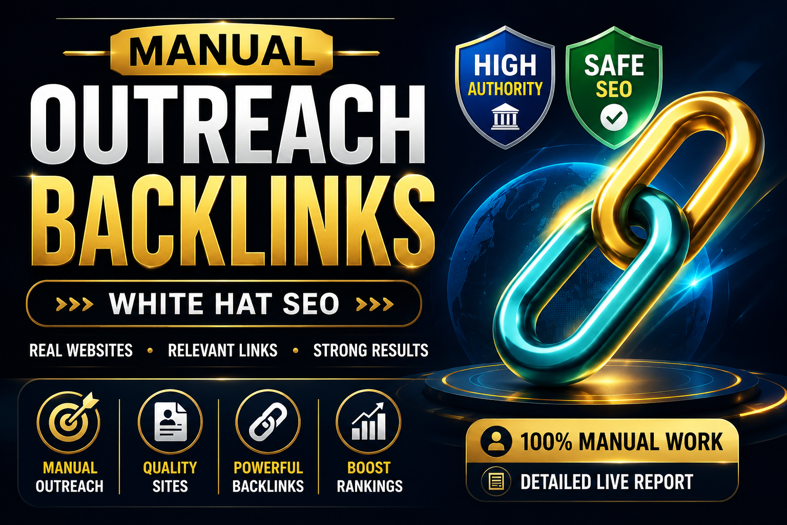 I will build white hat manual outreach backlinks for SEO