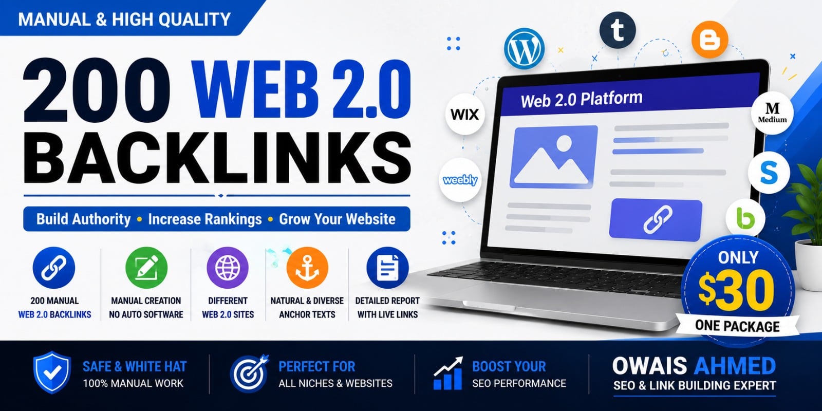 I Will Create 200 Manual Web 2.0 Backlinks for Your Website