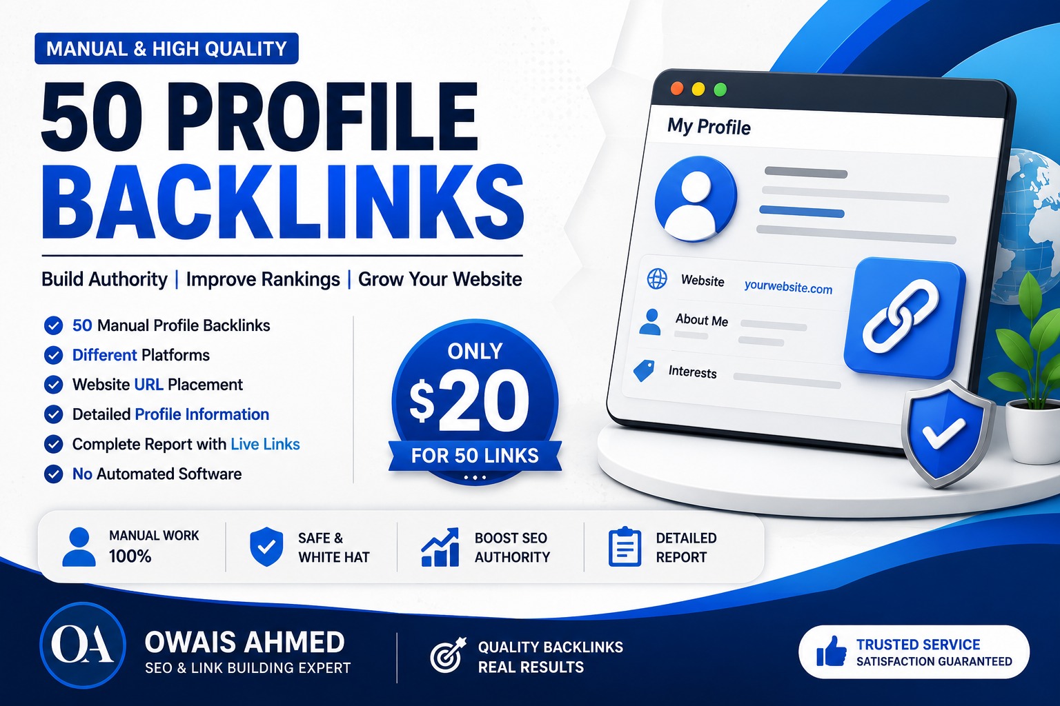 I Will Create 50 Quality Manual Profile Backlinks