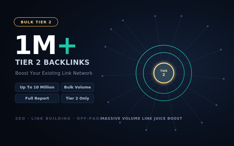 I Will Provide 1 Million Tier 2 SEO Backlinks For Lin...