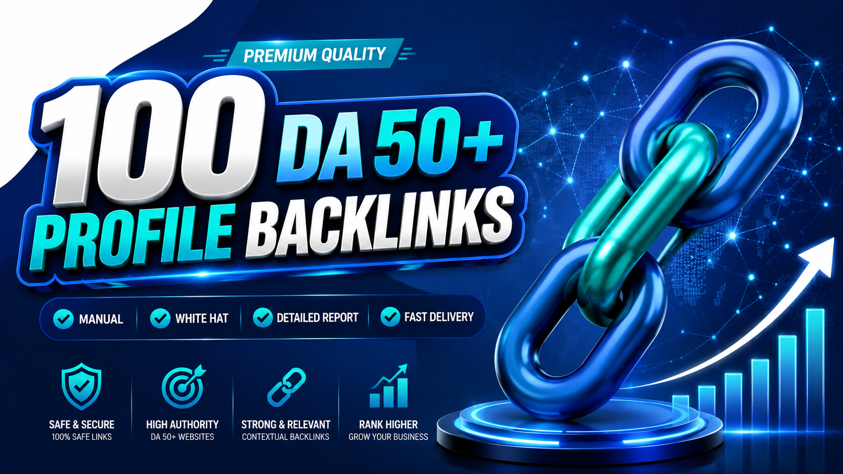 I Will Build 100 High Authority DA 50+ Profile Backlinks