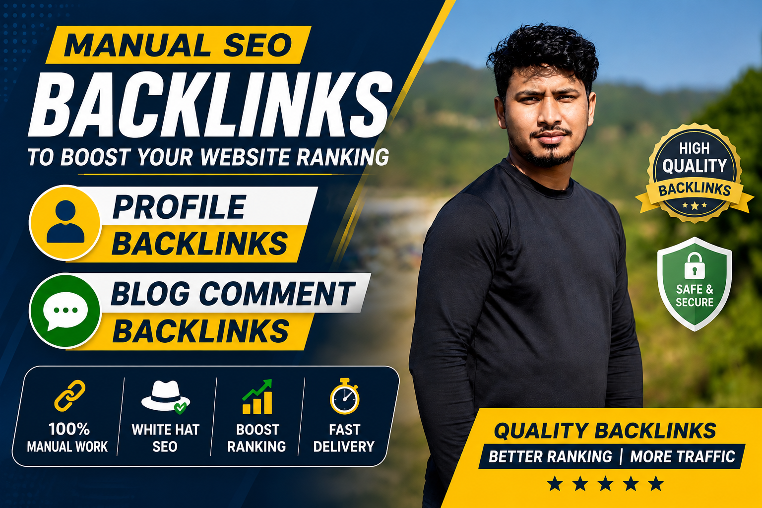 I will build 100 high DA profile backlinks manually