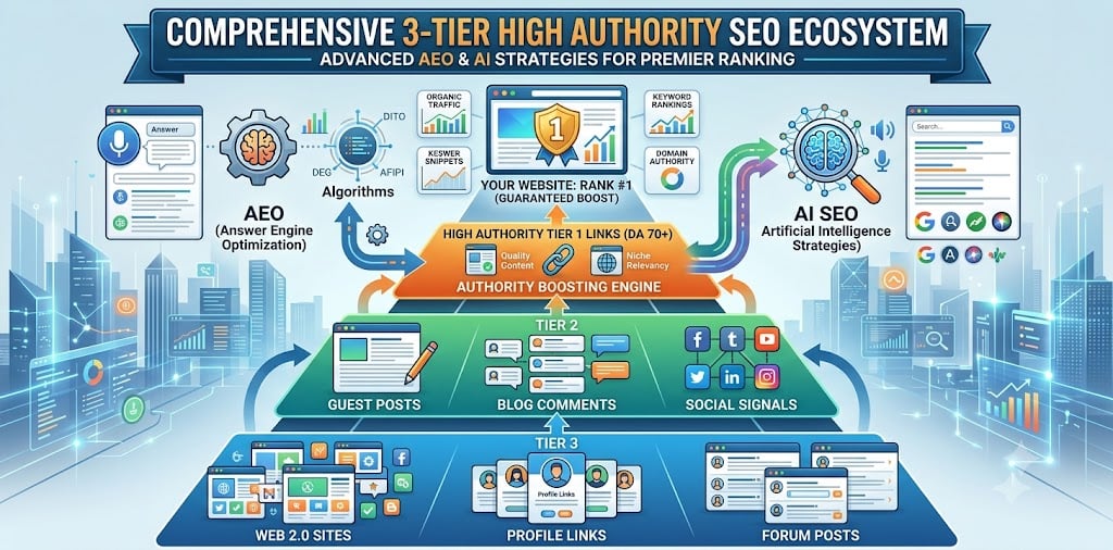 Build 3-Tier High Authority Backlinks with Advanced AEO & AI SEO Strategies