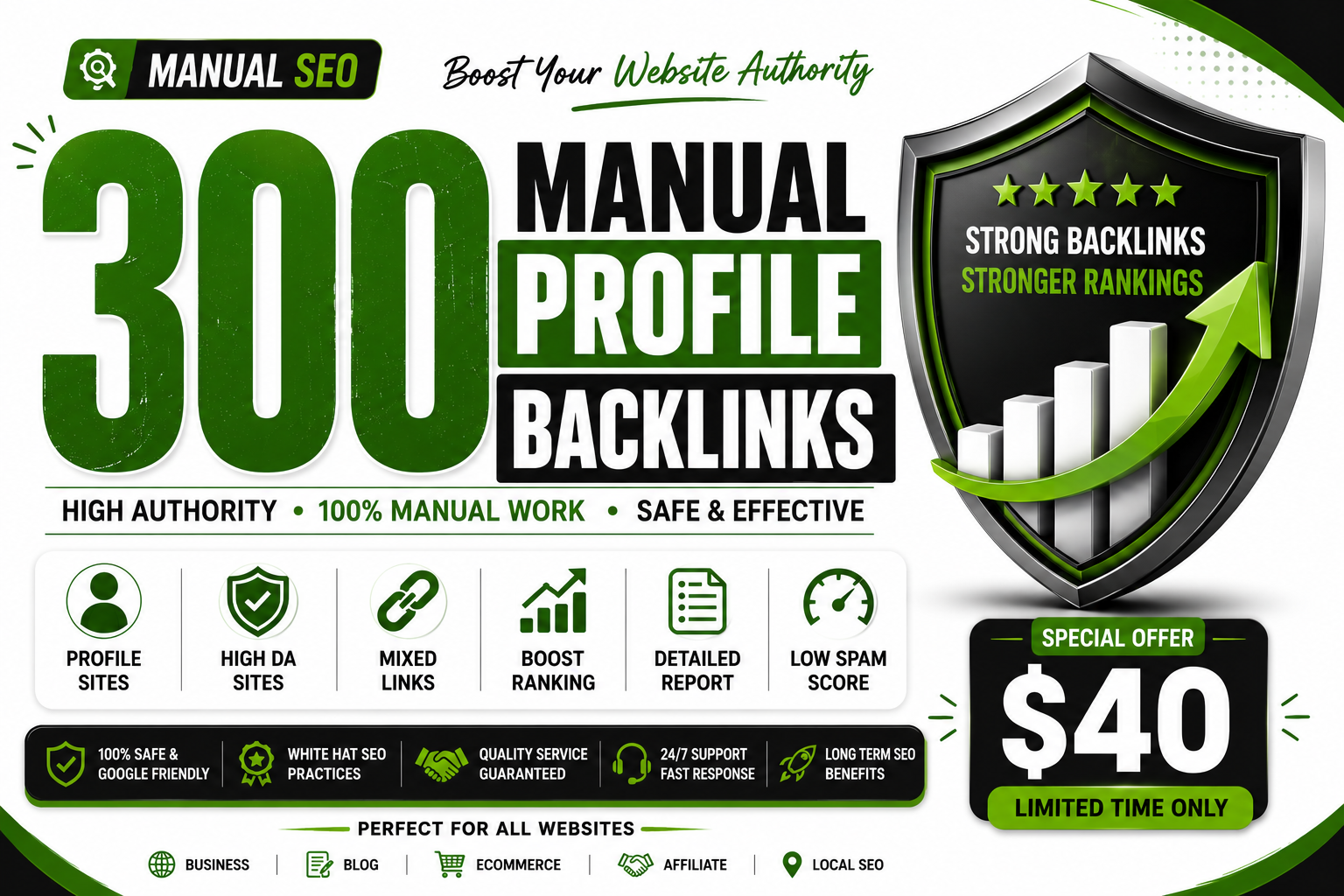 I Will Build 300 Manual Profile Backlinks for High Authority Off Page SEO