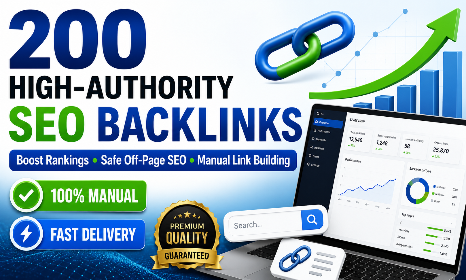 I Will Build 200 High Authority SEO Backlinks for Off Page SEO