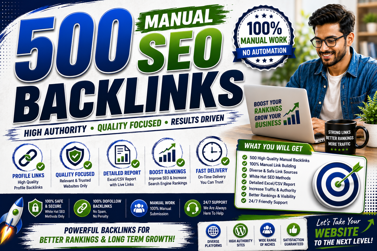 I Will Create 500 High Quality Manual SEO Backlinks for Off Page SEO