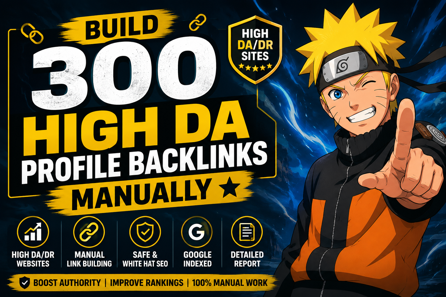 Build 300 High DA Profile Backlinks Manually