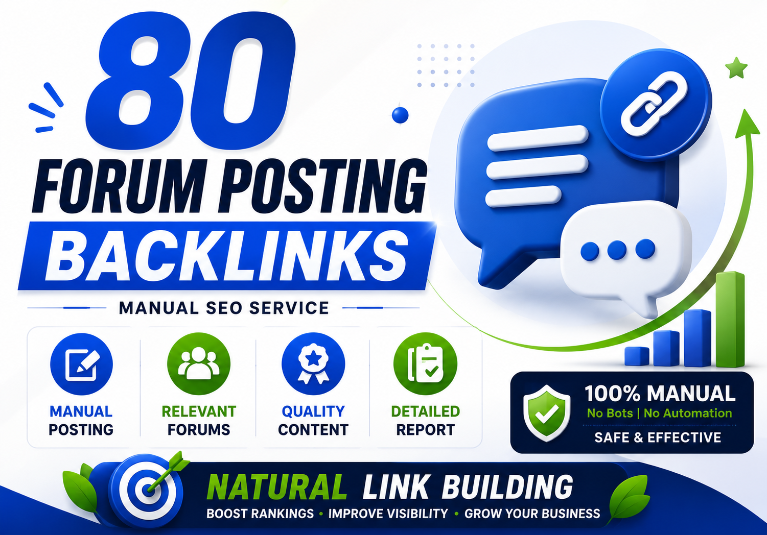 I will provide 80 manually created forum posting backlinks on high authority sites
