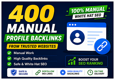 I will create 400 manual profile backlinks from trust...