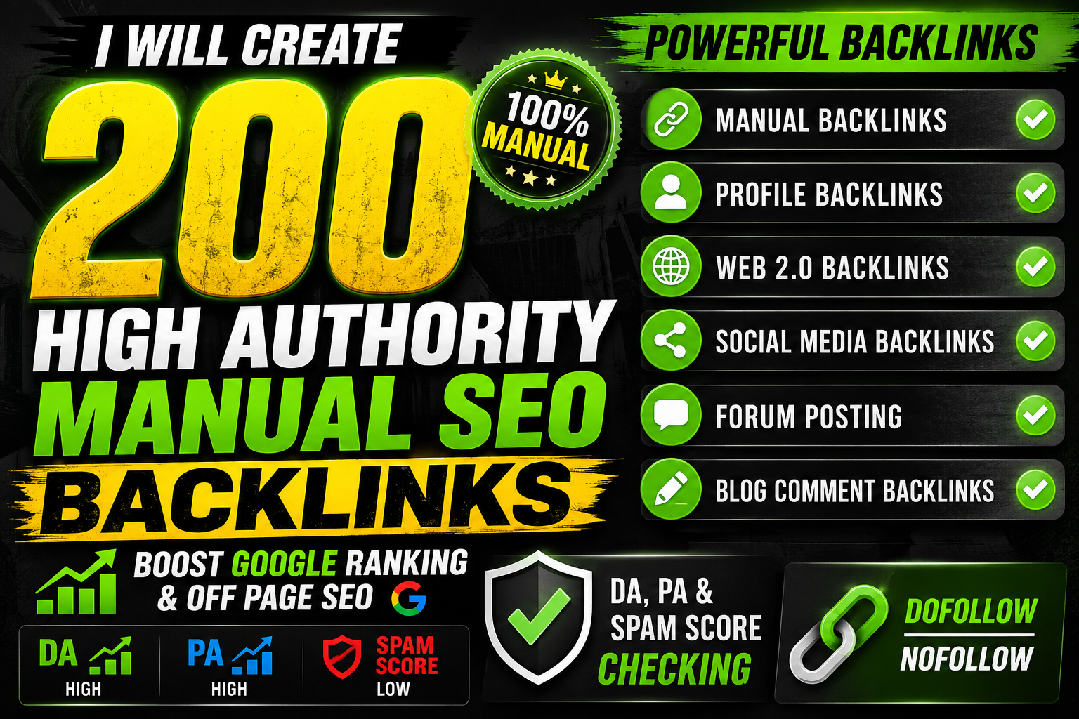 I Will Create 200 High Authority Manual SEO Backlinks...