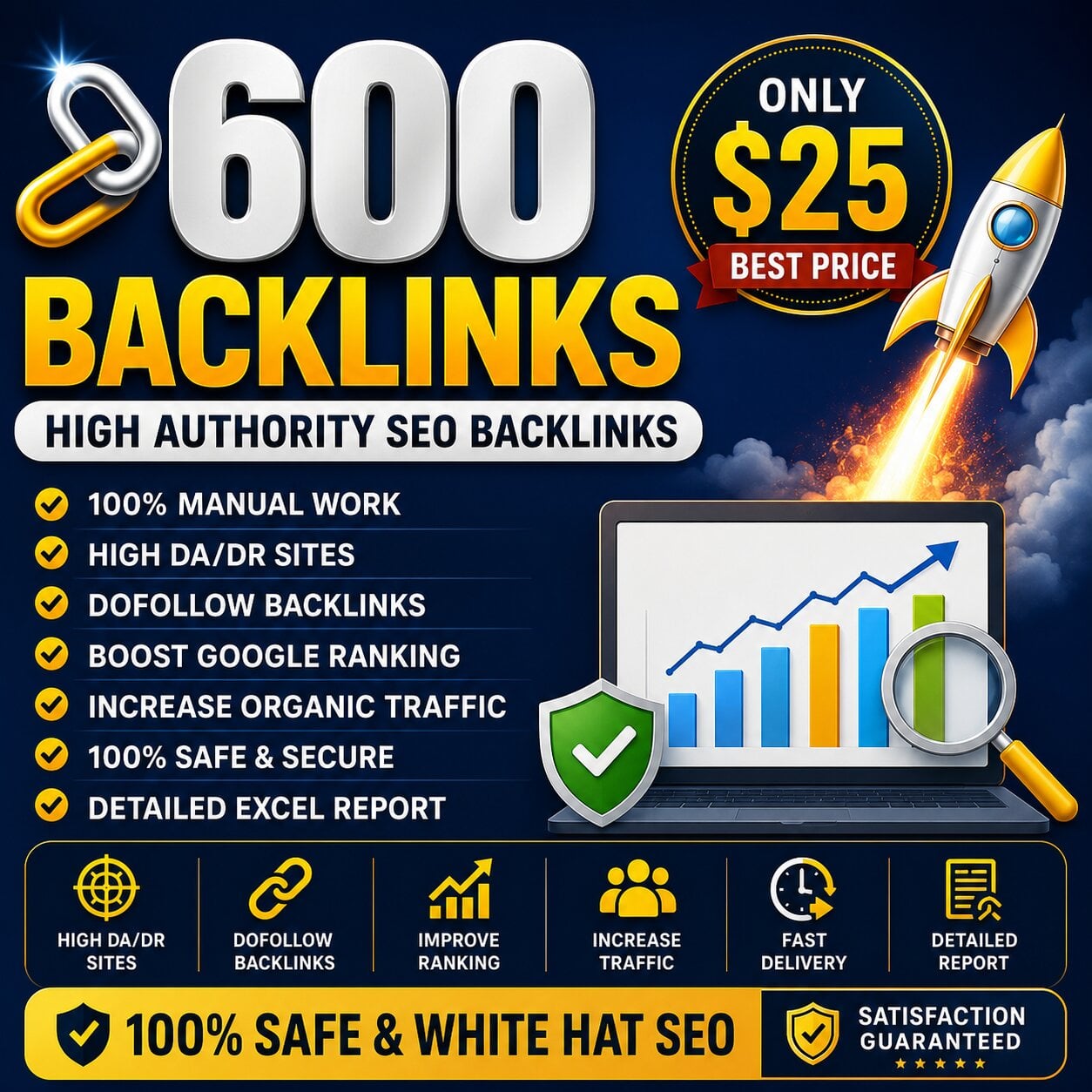 I Will Build 600 High Authority SEO Backlinks Manuall...