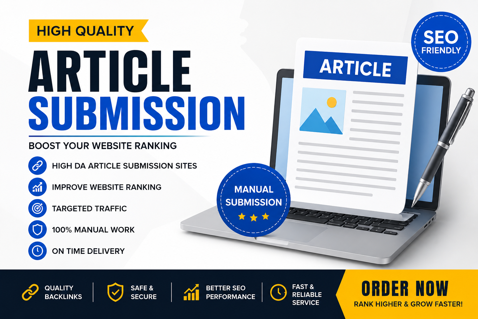 I will manually submit 50 articles to high DA websites