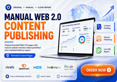 I will manually publish branded content on Web 2.0 pl...