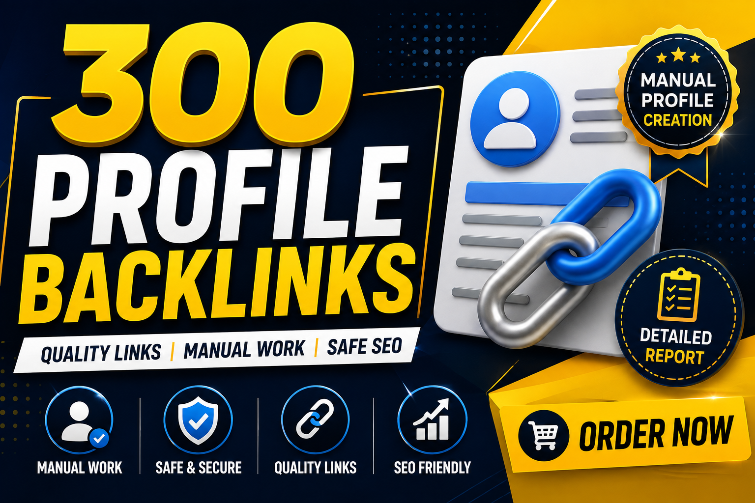 I will build 300 quality profile backlinks for SEO