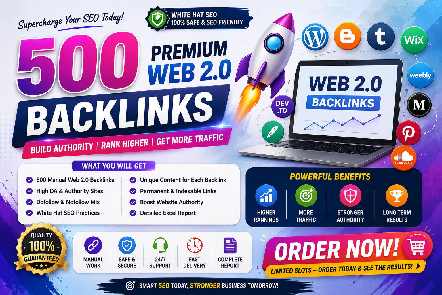 I Will Create 500 High Quality Manual Web 2.0 Backlinks for Better SEO & Website Authority