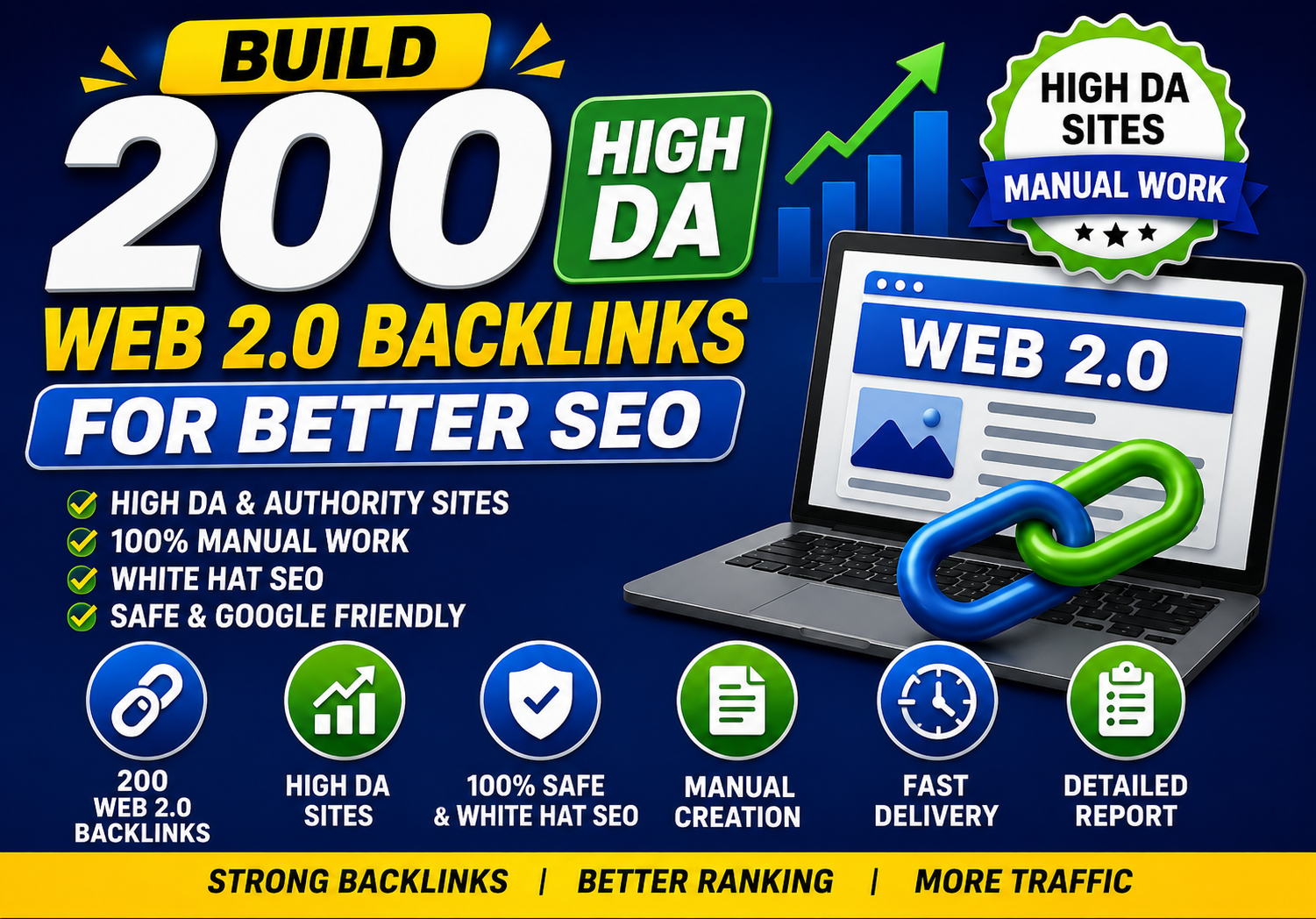 I will build Web 2.0 backlinks to improve your website ranking