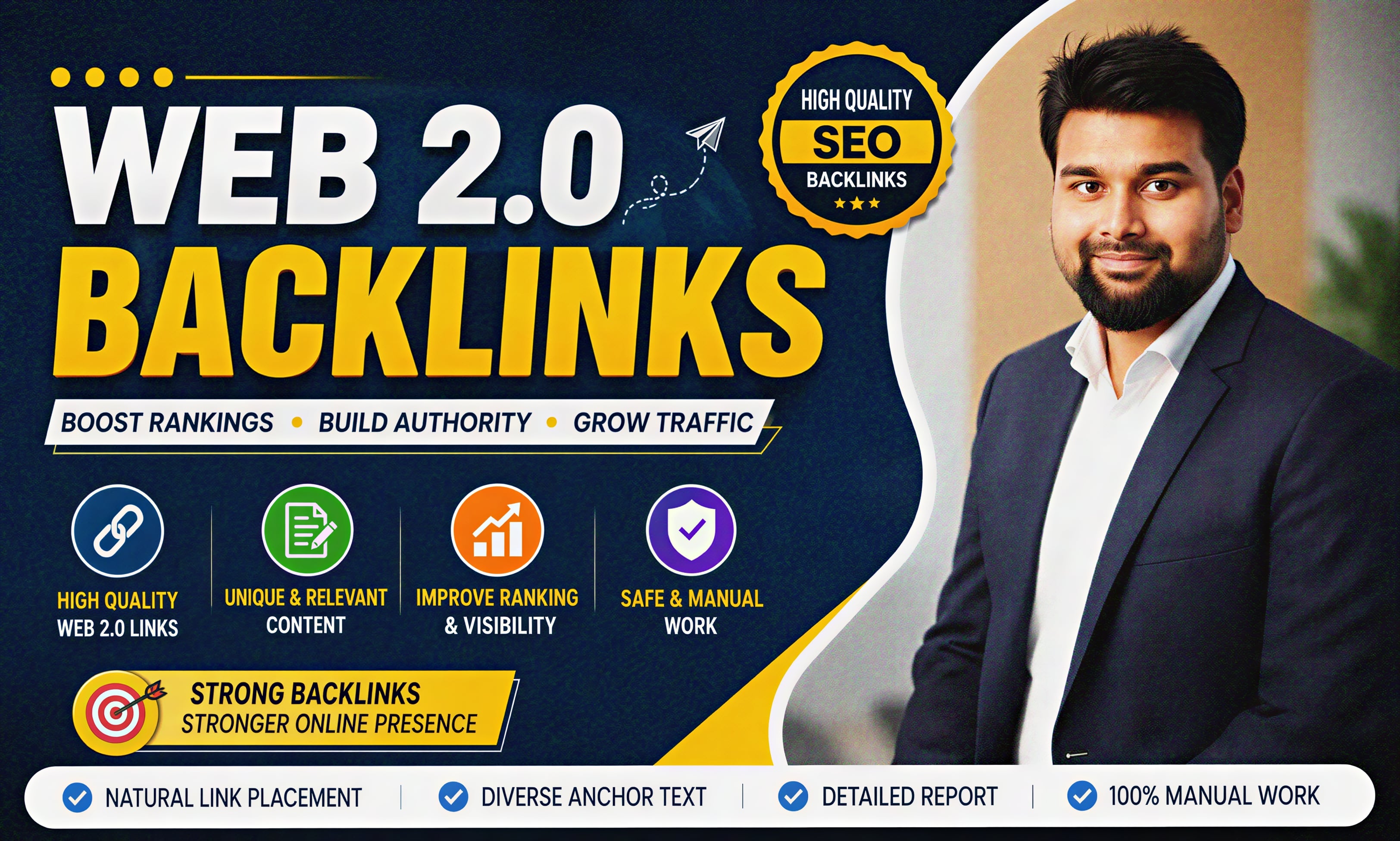 I will craft 100+ Web 2.0 Backlinks to Rank Website