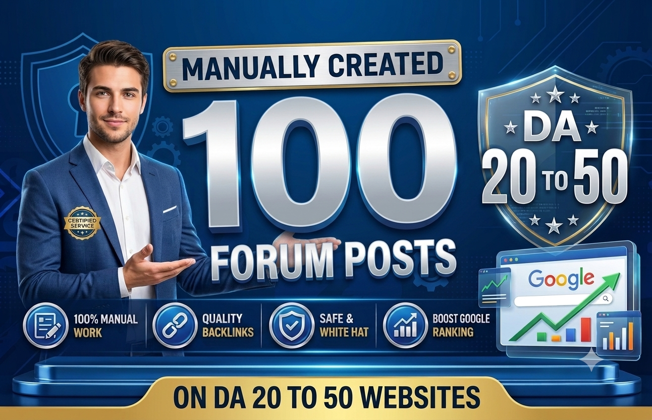 Get 100 manually created high authority forum post 