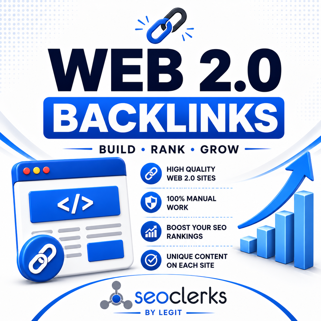 Get 100 Web 2.0 Backlinks to boost your website Ranking 