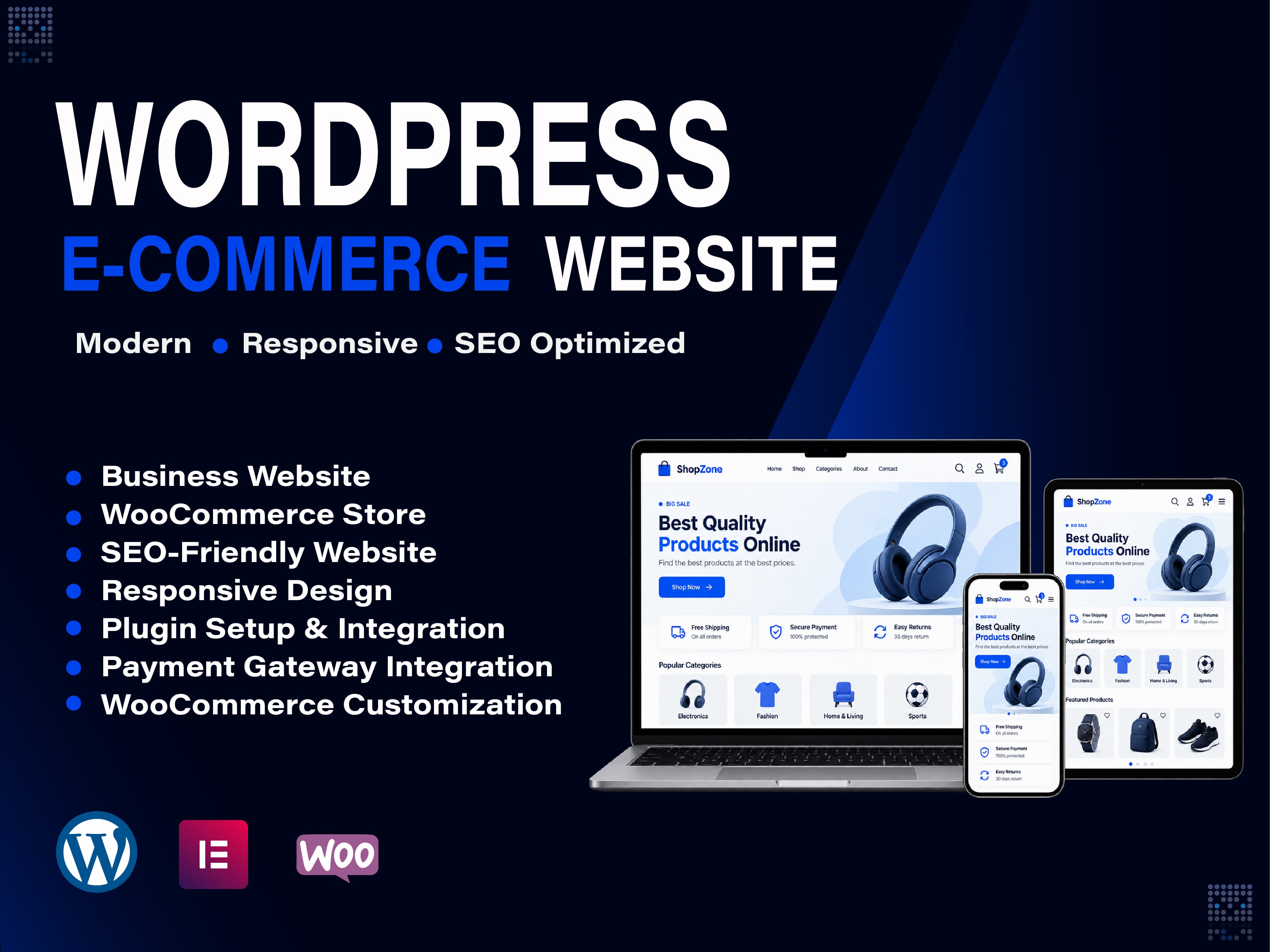 I will create a responsive and SEO-friendly WordPress e-commerce website
