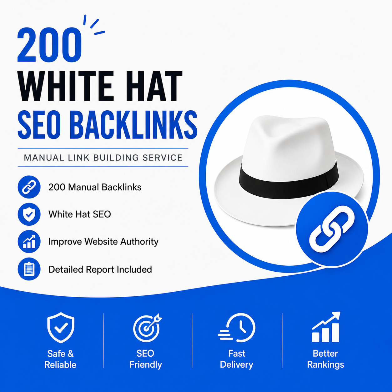 I Will Build 200 White Hat SEO Backlinks Through Manu...