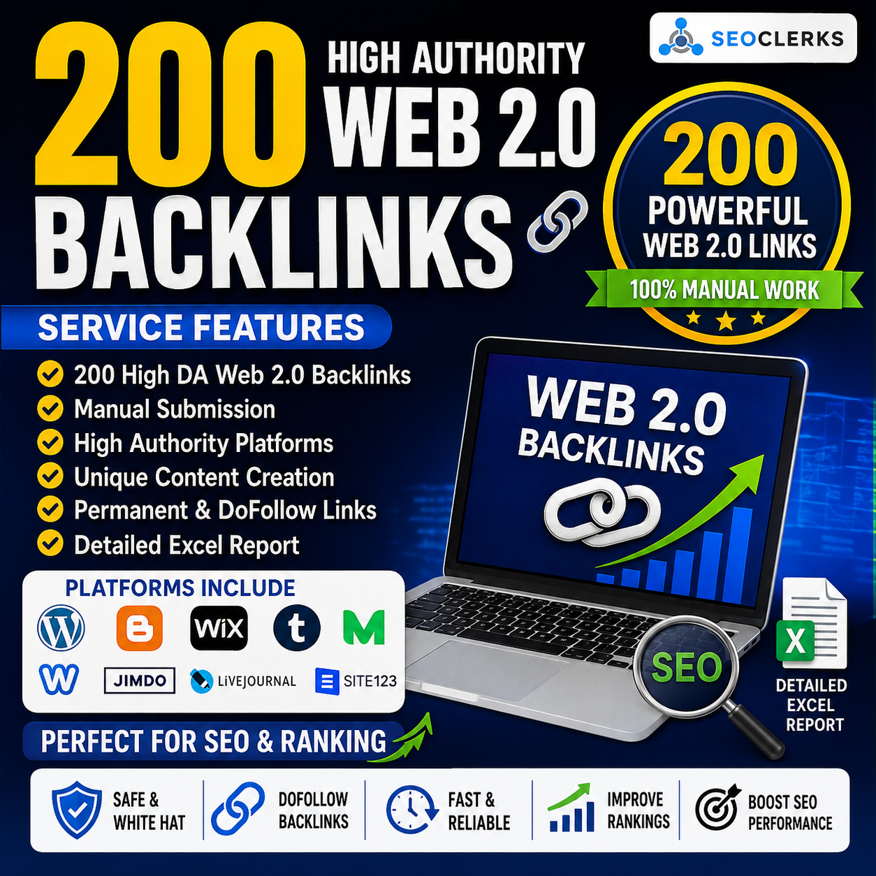 I will Create 200 Authority Web 2.0 Backlinks for You...
