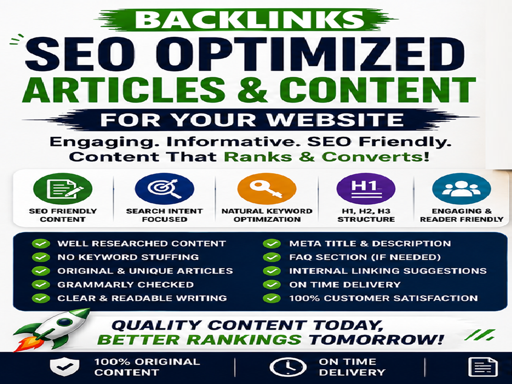 I Will Create SEO Optimized Articles Links and Content for Your Website