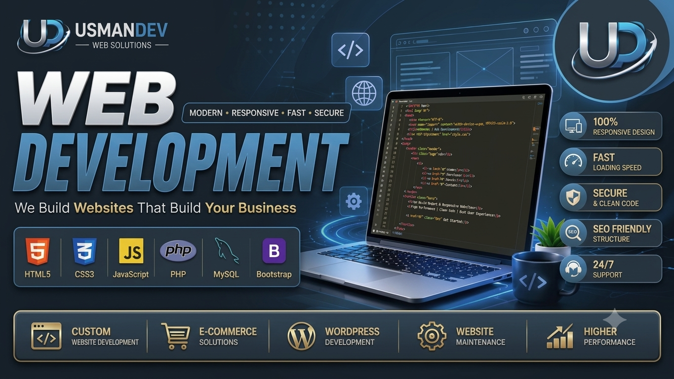 I Will Build a Modern, Responsive and SEO Friendly Website