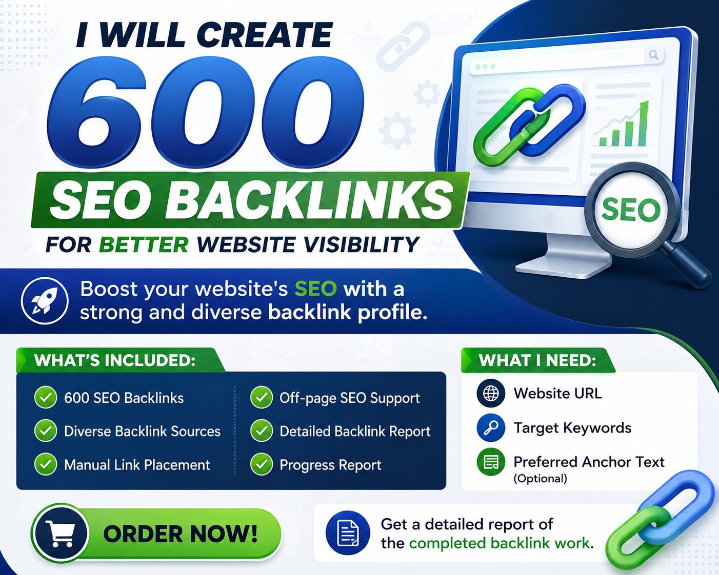 I will create 600 SEO backlinks for better website visibility