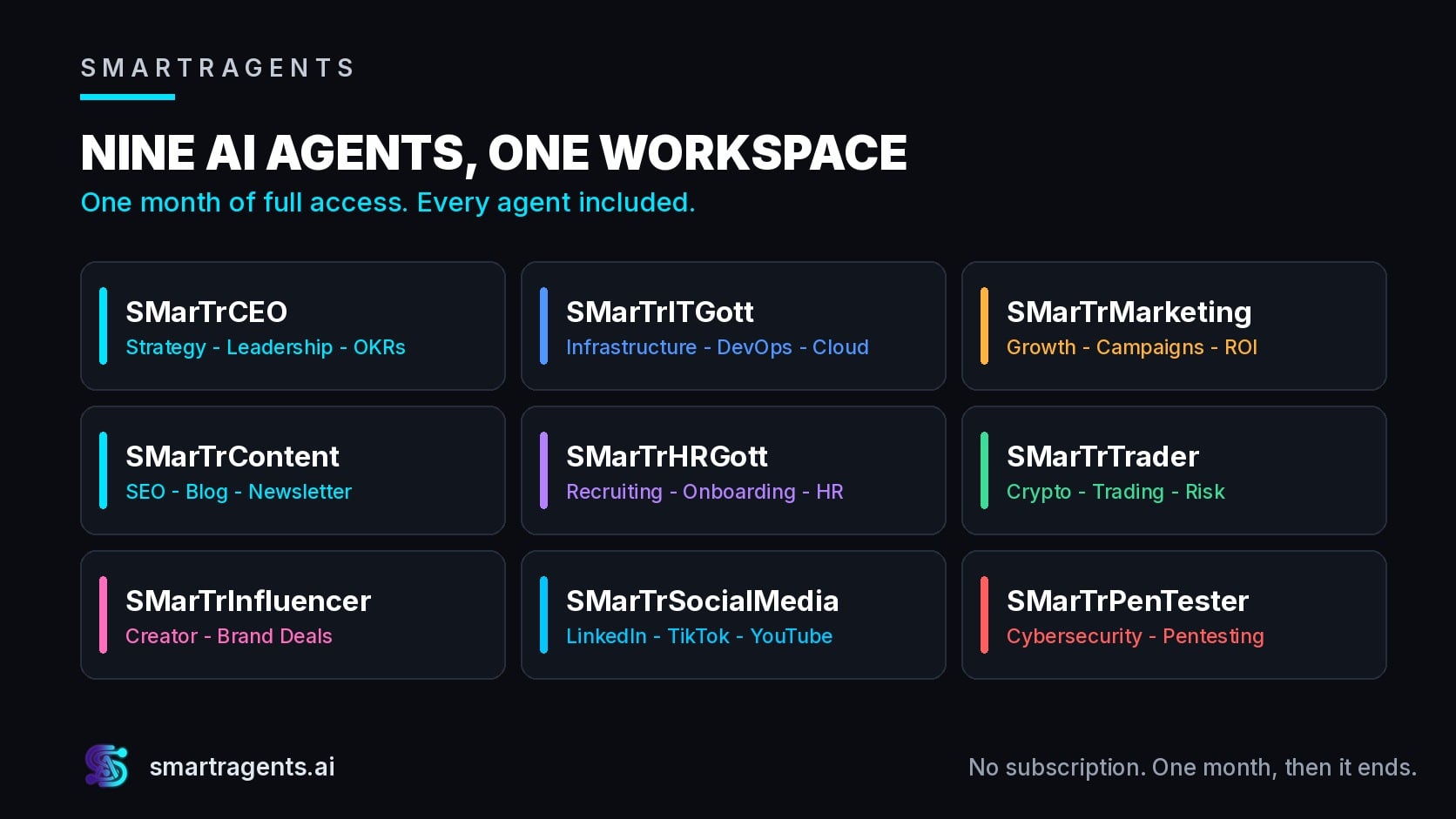 AI Agent Platform Access, SMarTrAgents Starter, 1 Month