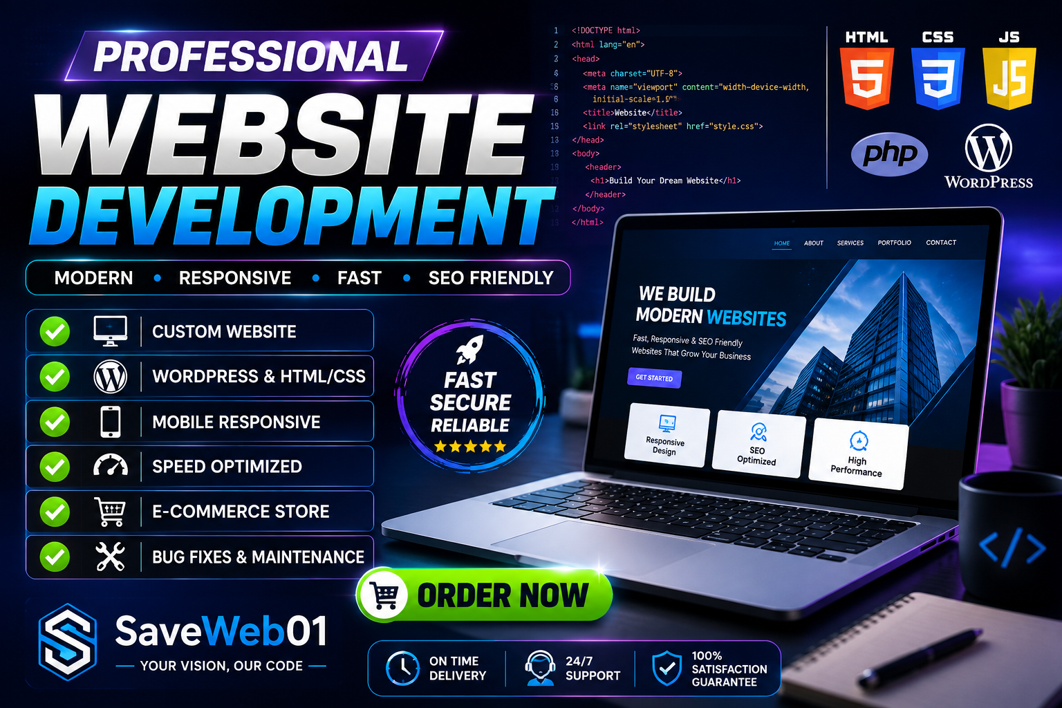 I Will Build a Professional, Responsive and SEO-Frie...