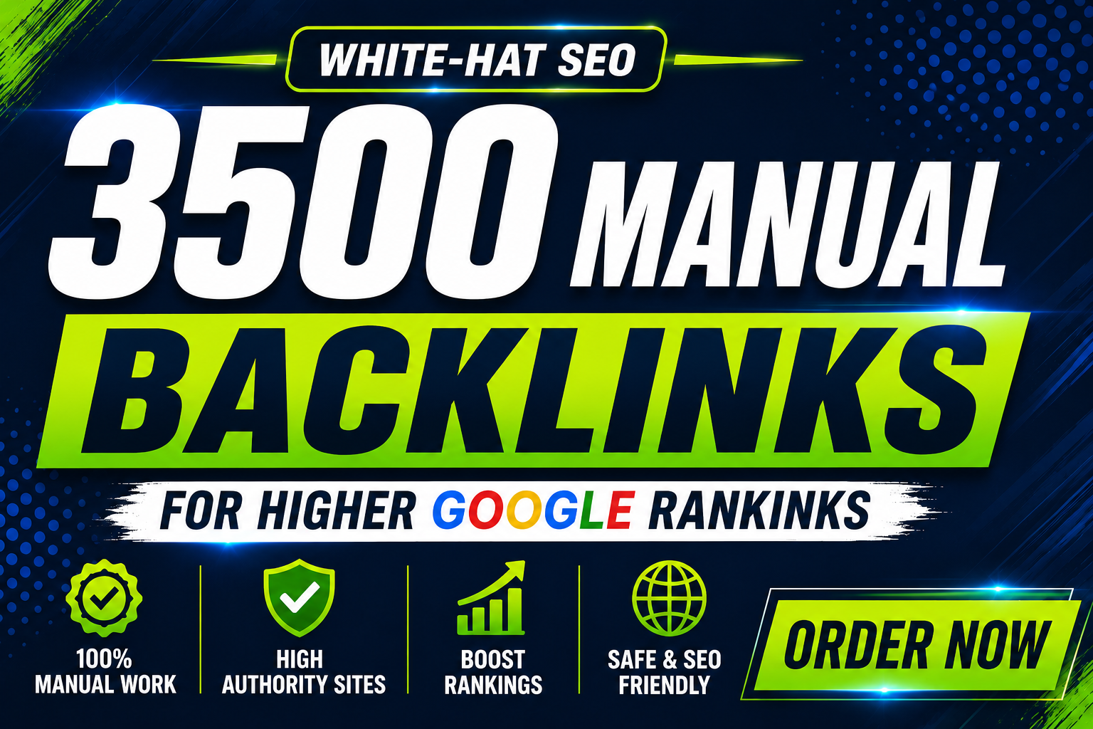 Get White-Hat 3500 Manual SEO Dofollow Backlinks for Higher Google Rankings