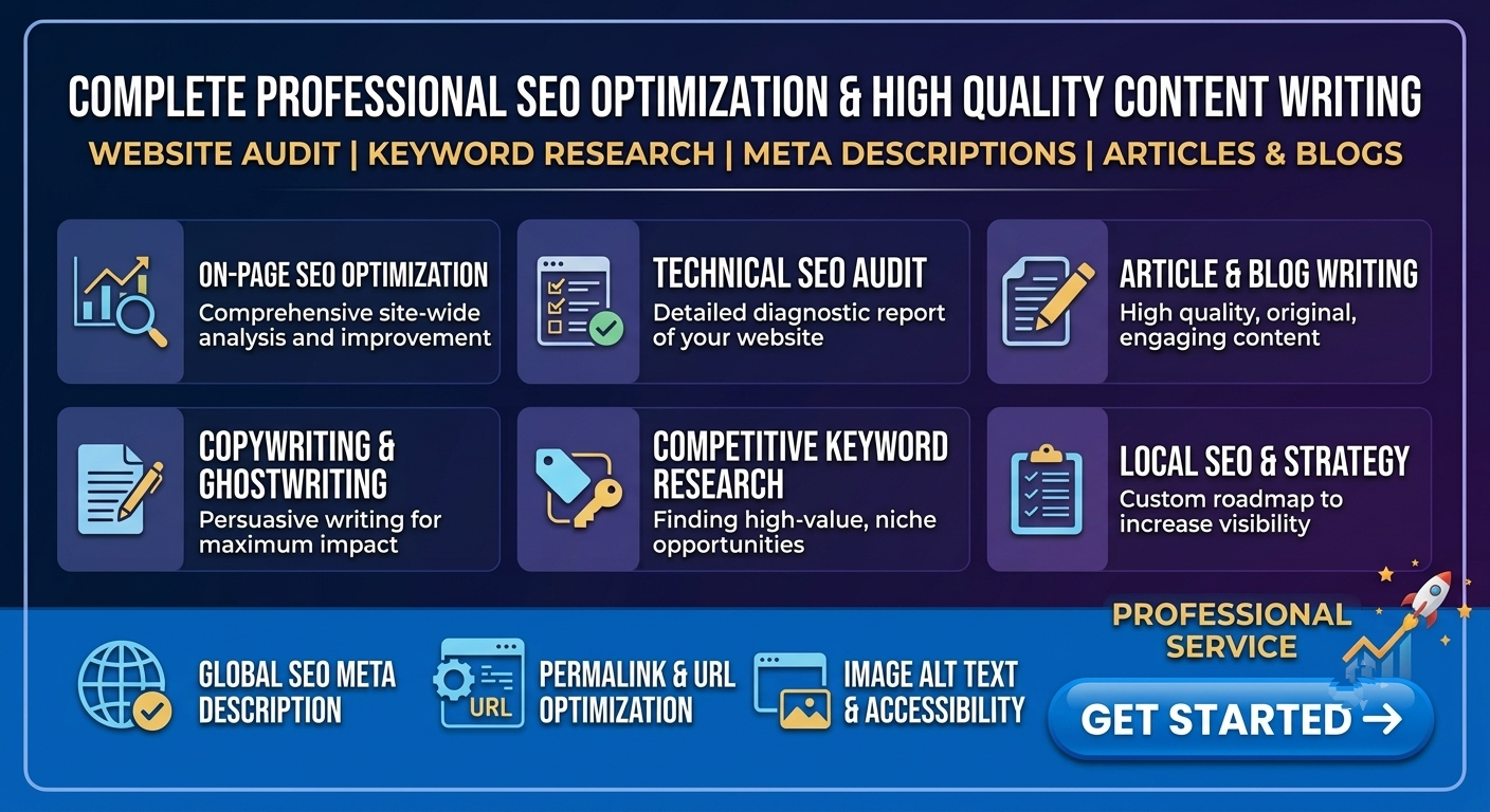 I will do complete SEO optimization, audit and write high quality blog articles