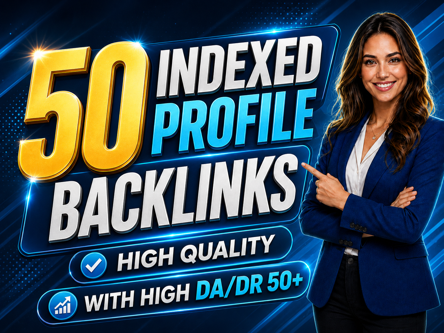50 High DA DR 50+ Indexed Profile Backlinks to Boost SEO Rankings
