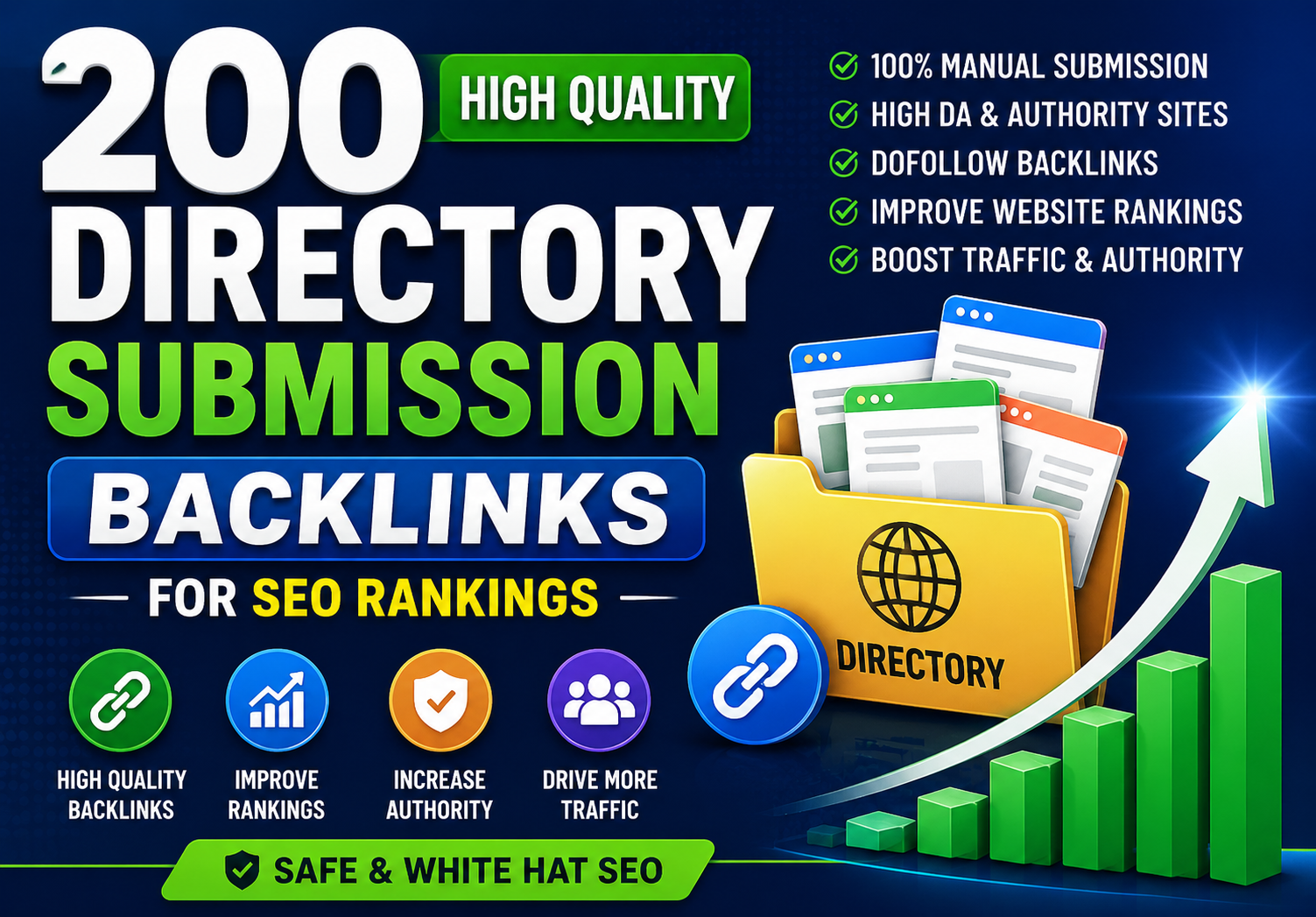 200 High Quality Directory Submission Backlinks for SEO Rankings