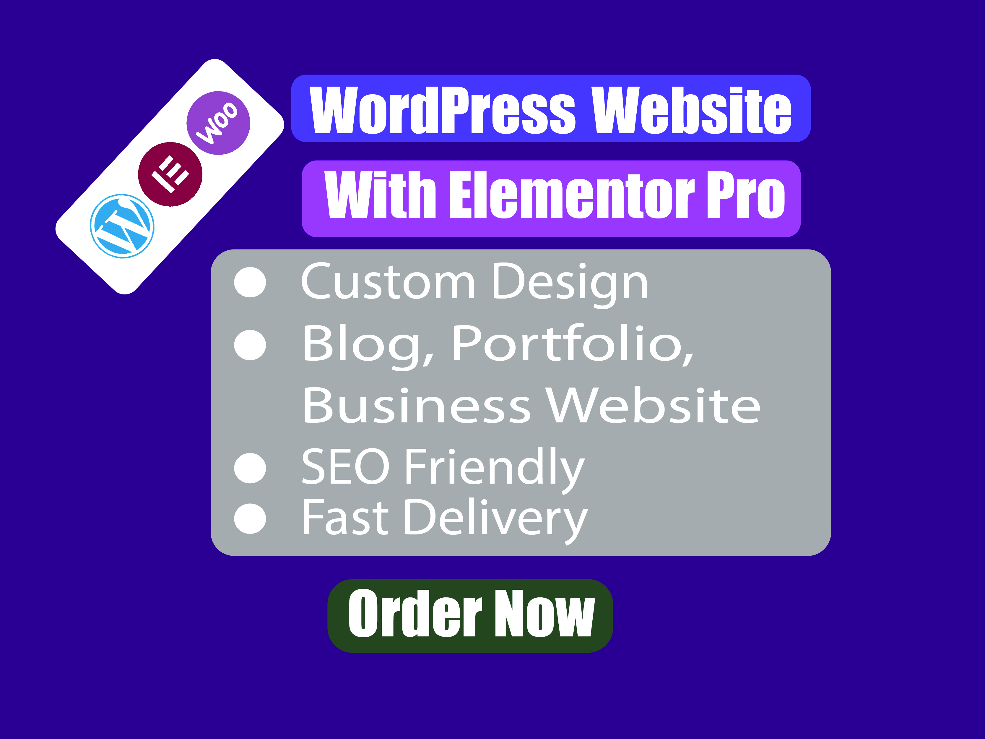 I will design custom user-friendly WordPress Website with Elementor pro