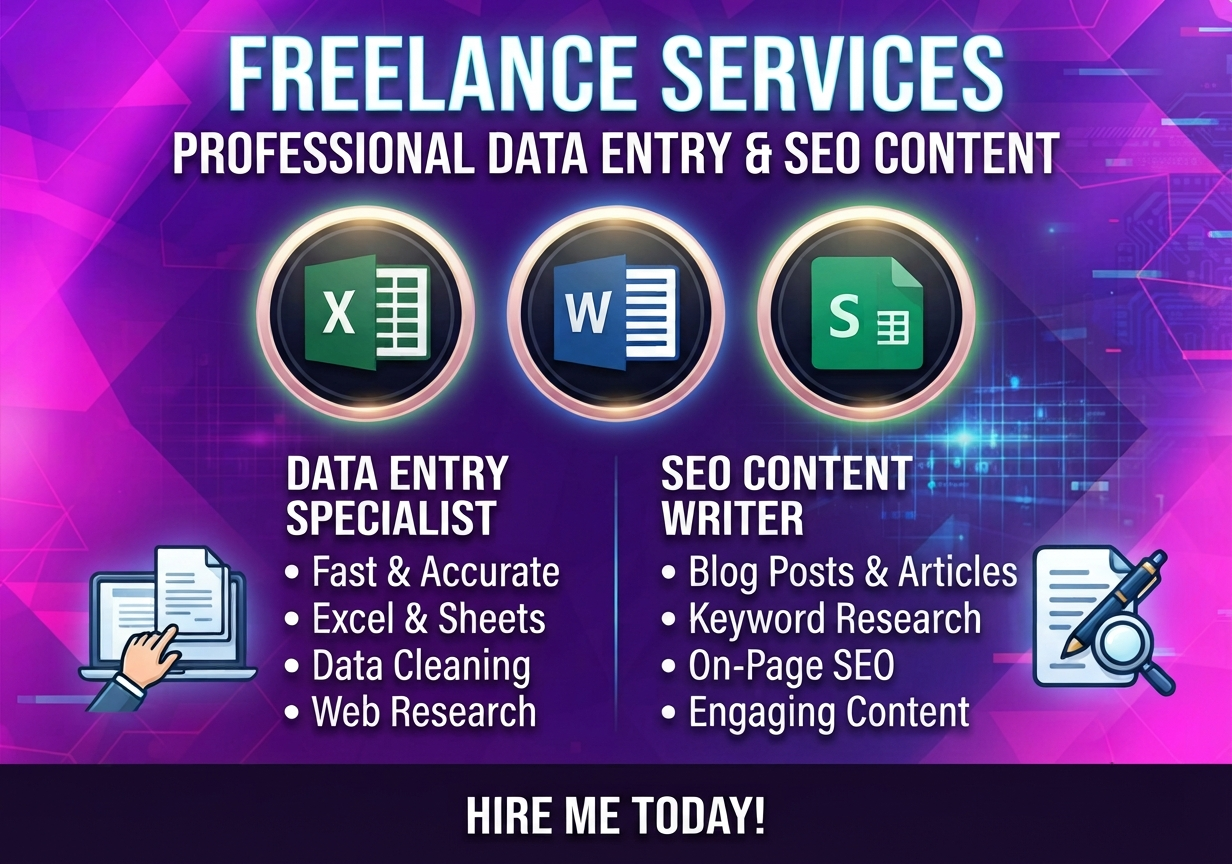 Professional Data Entry & SEO Content Writing Services to Boost Your Business