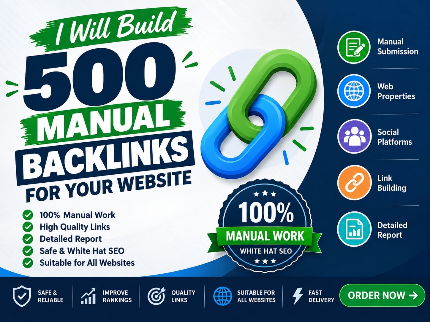 I Will Build 500 Manual Backlinks for Your Website