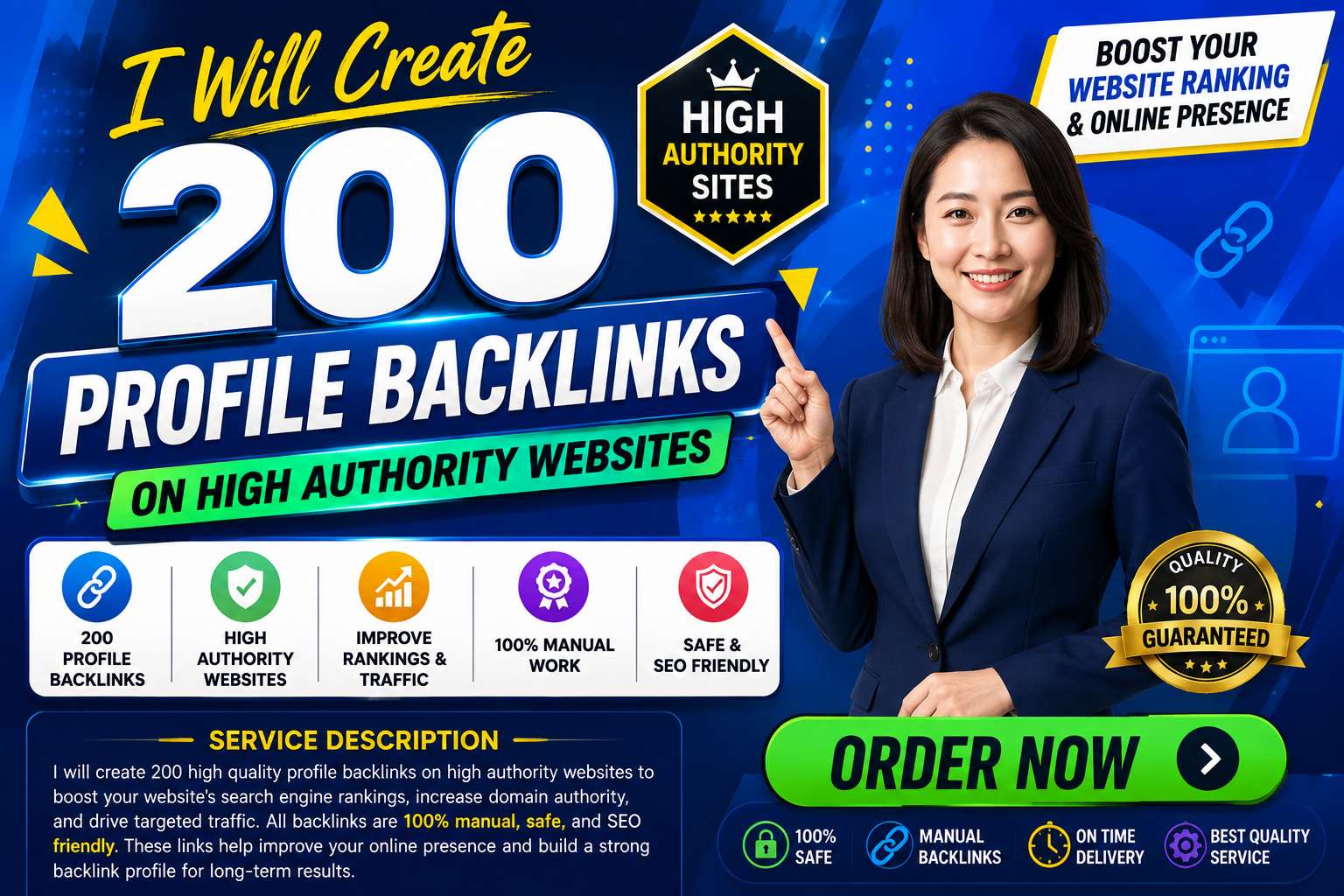 I Will Create 200 Profile Backlinks on High Authority Websites