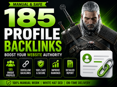 I Will Create 185 Manual Profile Backlinks for Your Website