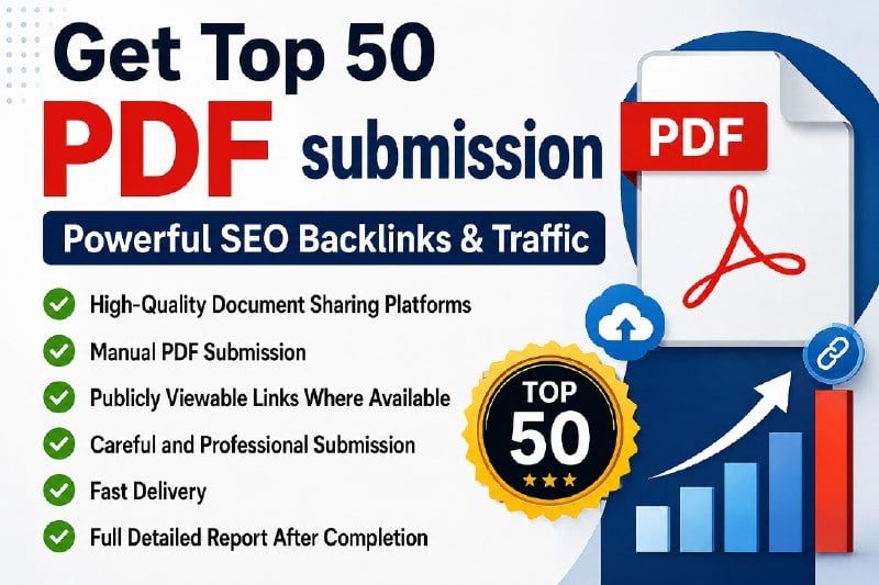 Get Top 50 PDF submission Powerful SEO Backlinks & Traffic