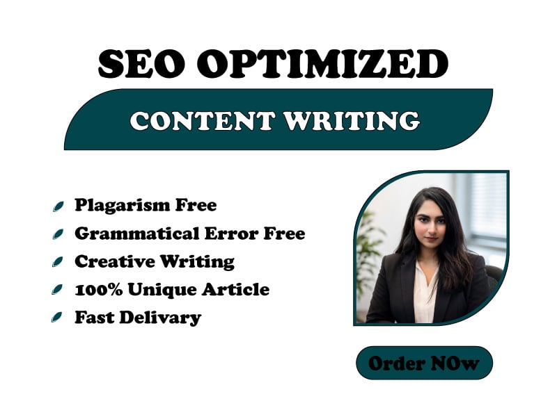 I will provide High-Quality, Unique and 100% SEO Optimized Content Writing