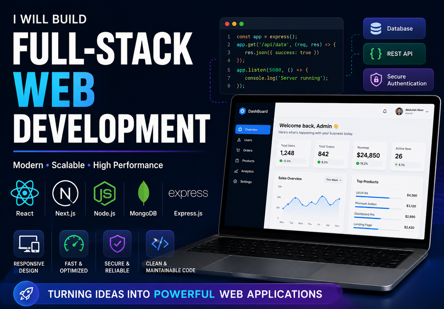 I build modern, interactive full stack web applicati...